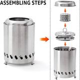 Portable Smokeless Tabletop Fire Pit – Stainless Steel Mini Stove for Indoor & Outdoor Use