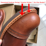 Men’s Mid-Calf Genuine Leather Motorcycle Boots – Heavy-Duty Lace-Up Riding Footwear