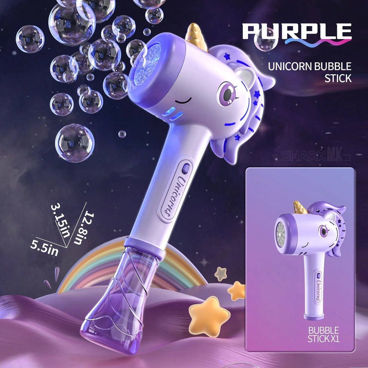 Unicorn Bubble Blower with Lights & Music - Automatic Bubble Machine for Kids
