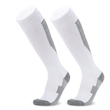Calcetines de fútbol de compresión elásticos: calcetines deportivos transpirables hasta la rodilla para hombres, mujeres y niños