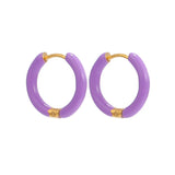 Stainless Steel Enamel Hoop Earrings for Women – Trendy Summer Style