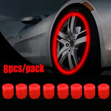 Glow-in-the-Dark Tire Valve Caps – Fluorescent Stem Covers for Cars, Motorcycles & Bicycles
