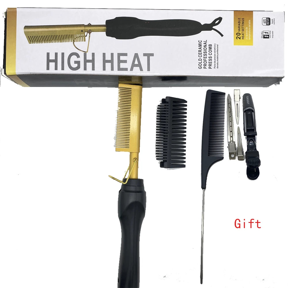 Beard & Hair Straightening Comb for Men – Dual Voltage Heated Styling Tool