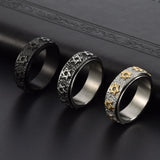 8mm Star of David Spinner Ring - Stainless Steel Jewish Hexagram Fidget Ring for Men & Women