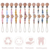 Clip para chupete de bebé personalizado: colgante de mordedor con cuentas de madera y silicona con nombre personalizado