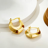 Gold-Plated Stainless Steel Geometric Hoop Earrings – Waterproof & Tarnish-Resistant