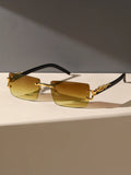 🕶️ 1PC/2PCS Gafas de sol rectangulares sin marco de moda: modernas y personalizadas para uso diario