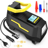 High-Power Portable Air Compressor Pump with Digital Pressure Gauge & LED Light for Car and Home