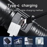 Ultra-Bright Rechargeable LED Flashlight with Zoom & Power Bank Function – Long-Range Waterproof Torch for Camping & Emergencies