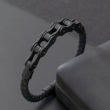Men's Geometric Leather Bracelet with Zinc Alloy Magnet Clasp – Hiphop/Rock Fashion Accessory