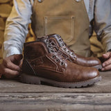 Men’s PU Leather Martin Boots – Stylish Lace-Up Chelsea Ankle Boots for Spring & Autumn
