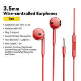 Wired Earbuds with Microphone - 3.5mm In-Ear Headphones for Sports & Phones (Multi-Color)