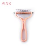 Double-Sided Pet Grooming Brush - Stainless Steel Fur Knot Remover for Cats & Dogs