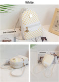 Checkered Pattern Shoulder Backpack – Large Capacity Crossbody Handbag for Women