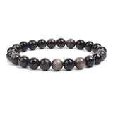 Natural Stone Beaded Bracelet with Elastic Rope for Men & Women