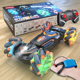 Coche acrobático RC 4x4: juguete de control remoto con luces, rotación de 360° y derrape