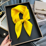 60cm Solid Color Silk Satin Neckerchief – Elegant Hijab Scarf for Women