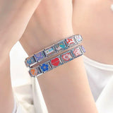Pulsera de eslabones de cadena de acero inoxidable para mujer: joyería con diseño animal clásico 