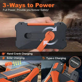 10000mAh Emergency Solar Hand Crank Weather Radio with Dual Stereo Speakers, Phone Charger, LED Flashlight & SOS Alert