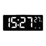 Voice Control Digital LED Alarm Clock with Dual Alarms and Temperature Display