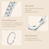 Exquisite Sterling Silver Moissanite Wedding Band – D Color, VVS1 Clarity, Pave-Set Ring for Women