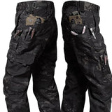 Men’s Casual Cargo Pants – All-Season Polyester Workwear with Multi-Pocket Design