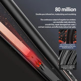 2-in-1 Ceramic Hair Straightener & Curler - Dual Voltage Styling Tool with 3 Heat Settings