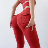 Women's High Waist Yoga Leggings with Pockets - Tummy Control Workout Pants for Gym & Running