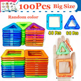 Magnetic Building Blocks Set - Big & Mini Size STEM Toys for Kids Ages 4-12