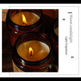 Vela perfumada sin humo: elegante vaso de vidrio marrón para el hogar y para regalar
