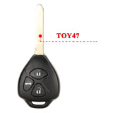 Durable 2/3/4-Button Toyota Key Fob Shell Replacement with Uncut Blade