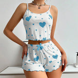Women's Summer Pajama Set - Sleeveless Tank Top & Shorts Sleepwear
