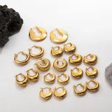 Gold-Plated Stainless Steel Geometric Hoop Earrings – Waterproof & Tarnish-Resistant