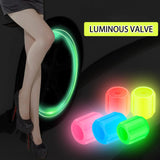 Glow in  the Dark Tire Valve Caps  Fluorescent Stem Covers for Cars Motorcycles & Bicycles