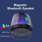Magnetic Bluetooth 5.3 Mini Speaker – RGB Portable Wireless Speaker with Phone Holder & 7H Battery