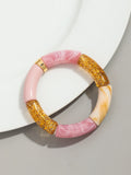 Pulsera de cuentas acrílicas bohemias para mujer: dije geométrico, moderna y liviana