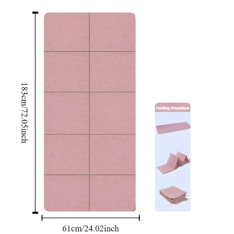 Foldable TPE Yoga Mat – Double-Sided Non-Slip, Portable & Eco-Friendly for Travel & Home Workouts