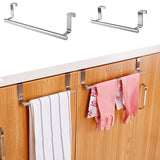 Toallero de acero inoxidable para colgar sobre la puerta: toallero para cocina y baño sin perforaciones
