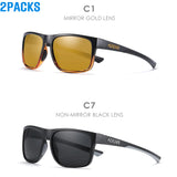 KDEAM Polarized Men's Sunglasses – Square Outdoor Sports Shades, Photochromic Lenses, Non-Slip Nose Pad, Full Accessories (KD530B18)