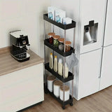 Carrito de almacenamiento delgado con ruedas: organizador de 3/4 niveles que ahorra espacio para la cocina y el baño 