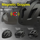 USB Rechargeable Bike Helmet with LED Light & Sun Visor - Lightweight Cycling Helmet for Men