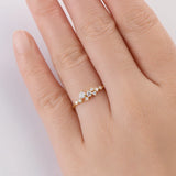 Round Moissanite Wedding Ring – 925 Sterling Silver Stackable Band with GRA Certificate