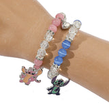 Matching Stitch Couple Bracelets - Magnetic Heart Charm Bracelets for Him & Her
