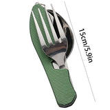 Juego de utensilios de camping plegables: cuchillo, tenedor y cuchara multifunción para viajes al aire libre y picnic 