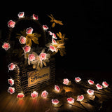 Cherry Blossom LED Fairy String Lights – Battery-Powered 2M 20 LEDs for Indoor & Outdoor Décor