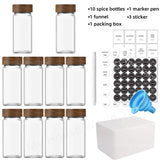 13 tarros de especias de vidrio de 4 oz: recipientes para condimentos con tapa de bambú para almacenamiento en estantes de especias