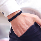 Nueva pulsera de hilo rojo de la suerte para hombre, pulsera de cadena de cordón de nailon de dos capas, accesorios geniales para motociclistas, regalo para novio Erkek Bileklik
