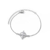 Pulsera de acero inoxidable con dijes de moda para mujer: diseño de plantas con cierre de pinza de langosta