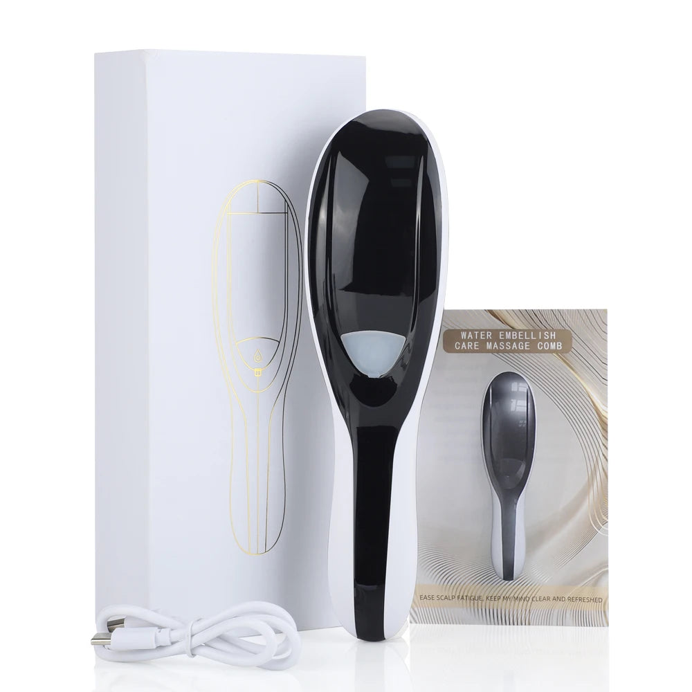 3-in-1 Electric Scalp Massager Comb with Red/Blue Light & Nano Mist Therapy