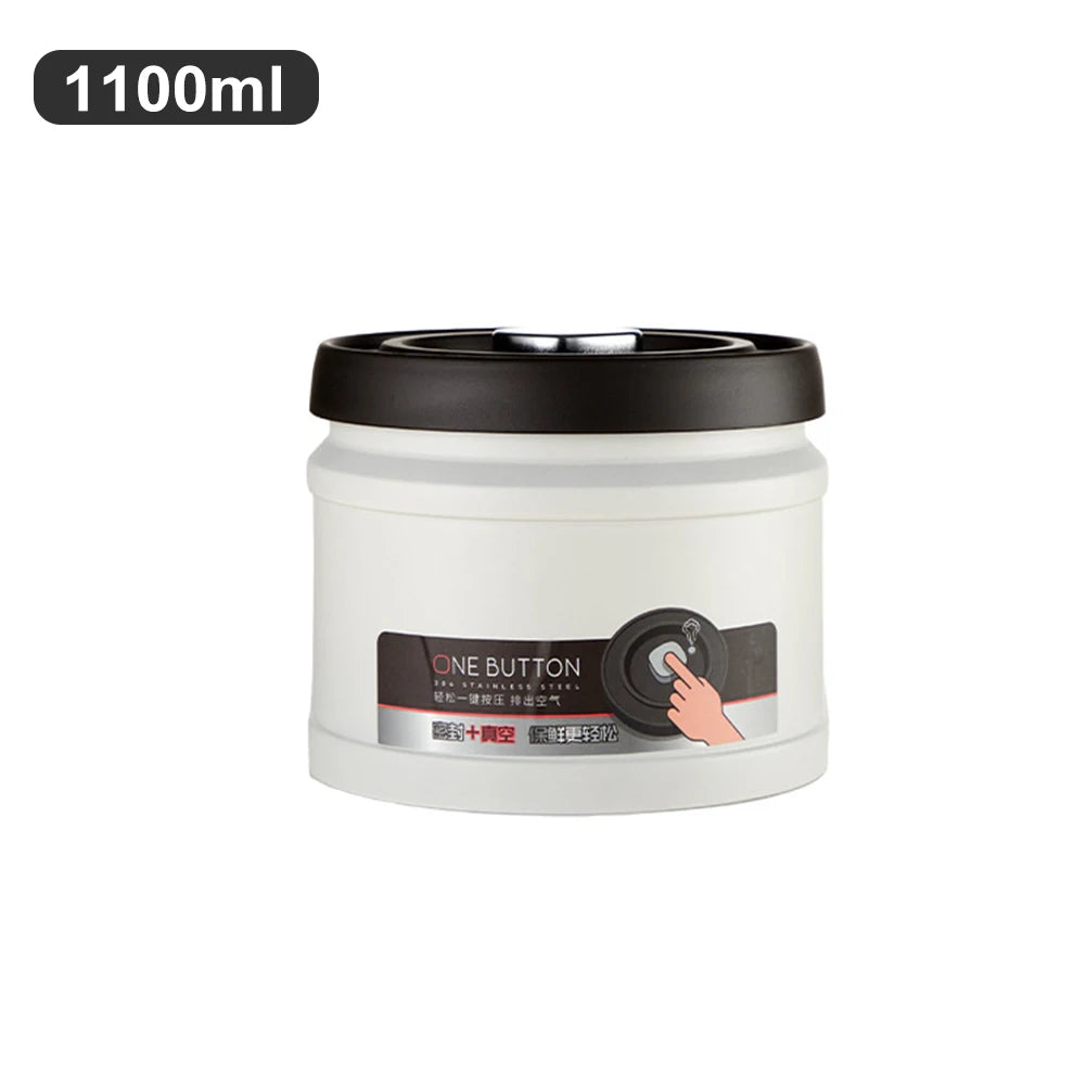 Recipiente hermético para café de acero inoxidable sellado al vacío para almacenar granos, té y frutos secos